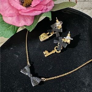 Betsey Johnson~w/Lock & Key Necklace & Earr…